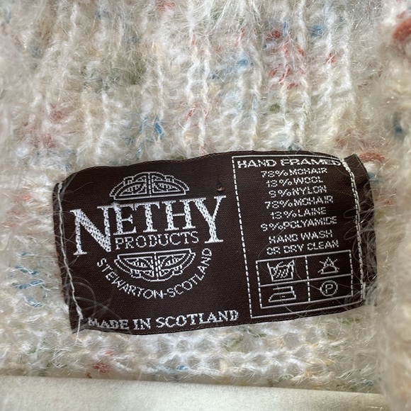 Nethy Products Sweater Made In Scotland Hand Framed Chunky Oversized Mohair Wool - Picture 4 of 9